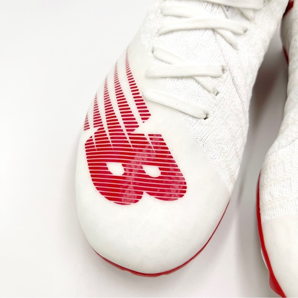 New Balance Mens Red White Burn X2 Low Cut Lacrosse Cleats Shoes Size 6.5 - Picture 4 of 12